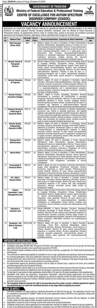 Ministry of Federal Education & Professional Training Jobs 2026