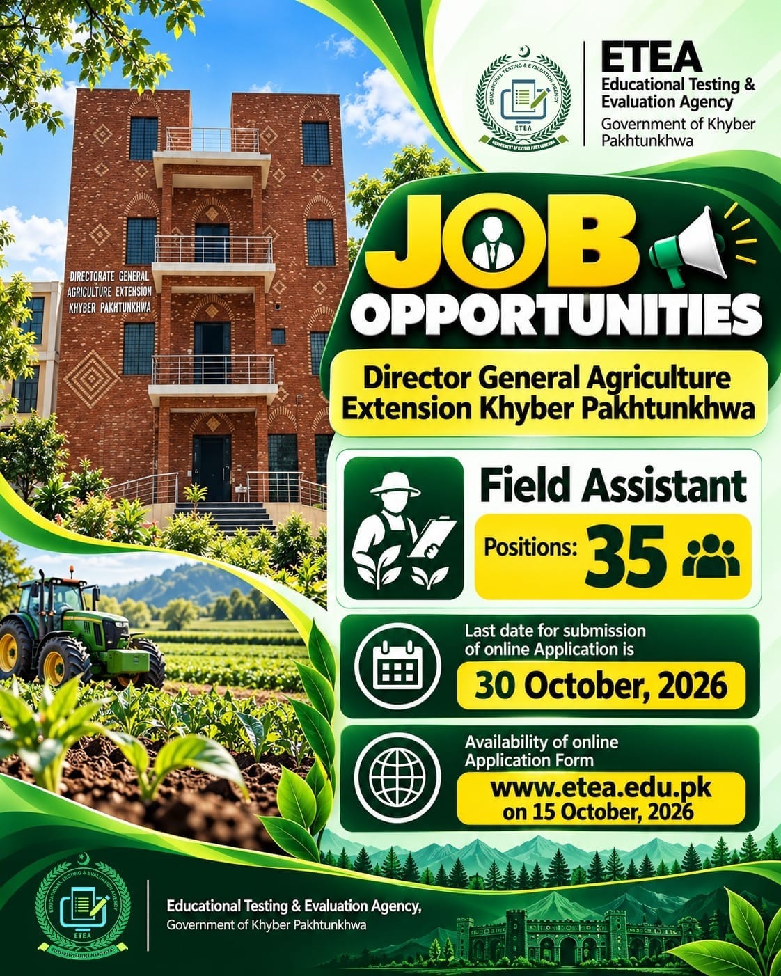 Director General Agriculture Extension KPK Jobs 2026